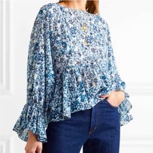 Apiece Apart Midnight Floral Flowy Blouse XS/S